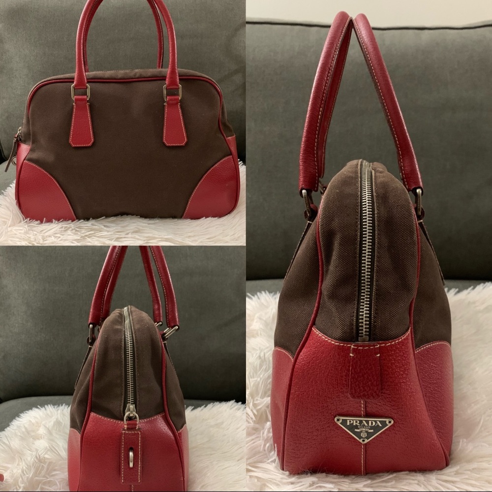 Authentic PRADA Canapa Bauletto Handbag